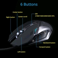 Zebronics Transformer Gaming Keyboard and Mouse Combo,Braided Cable,Durable Al body,Multimedia keys and Gaming Mouse with 6 Buttons, Multi-Color LED Lights, High - Black, Free Size