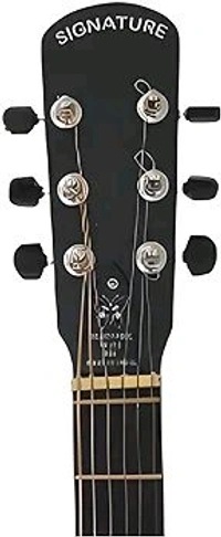 PC  Signature 41Inch Acoustic Guitar Black Matte New Model (Free 1 Set Strings, 3 Picks, Bag & Belt) - Tonewood - Blue, Free Size