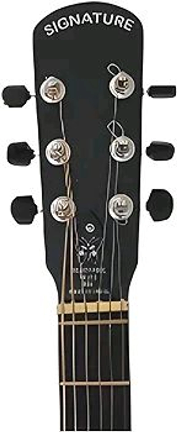PC  Signature 41Inch Acoustic Guitar Black Matte New Model (Free 1 Set Strings, 3 Picks, Bag & Belt) - Tonewood - Blue, Free Size