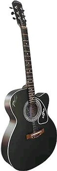 PC  Signature 41Inch Acoustic Guitar Black Matte New Model (Free 1 Set Strings, 3 Picks, Bag & Belt) - Tonewood - Blue, Free Size