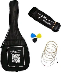 PC  Signature 41Inch Acoustic Guitar Black Matte New Model (Free 1 Set Strings, 3 Picks, Bag & Belt) - Tonewood - Blue, Free Size