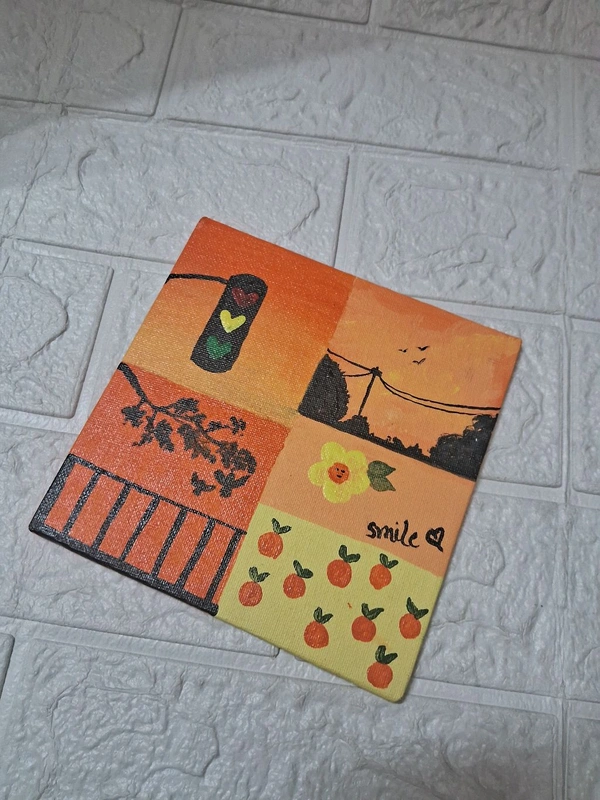 ˚₊‧꒰ა🍂Pinterestly Painting🧡 ໒꒱ ‧₊ - 6×6 Cm
