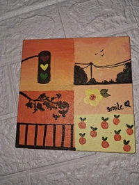 ˚₊‧꒰ა🍂Pinterestly Painting🧡 ໒꒱ ‧₊ - 6×6 Cm