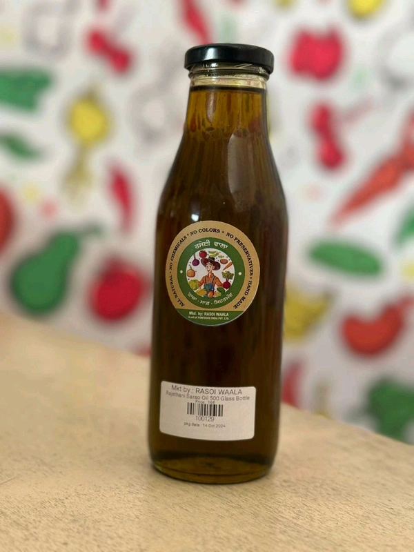 Rajsthani Sarso Oil 500 ml Glass Bottle