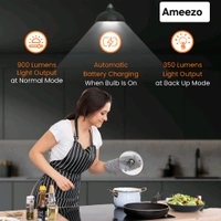 Ameezo 9w Ac/ Dc Rechargeable Bulb (1yr Warranty) 60 pcs box - 9 Watt, White