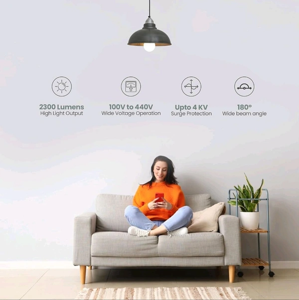 Ameezo 23 Watt Led Bulb, 6500k-cool White (2yr Warranty) - White, 23