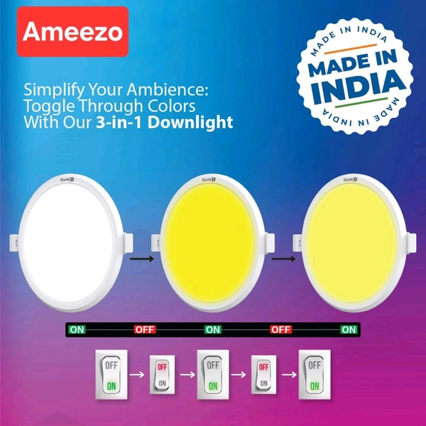 Ameezo 15watt (3 In 1) Panel Light|Downlight|Round|2yr Warranty|6 Inch - 6 Inch, 15