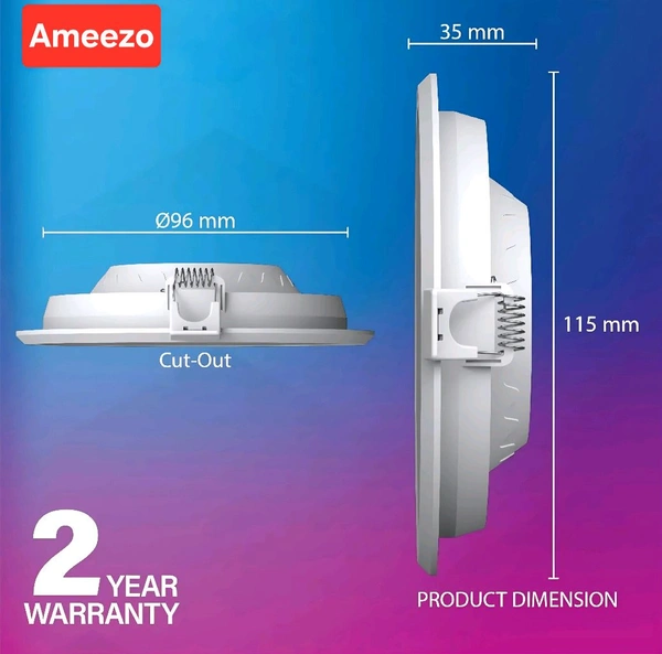 Ameezo 15watt (3 In 1) Panel Light|Downlight|Round|2yr Warranty|6 Inch - 6 Inch, 15