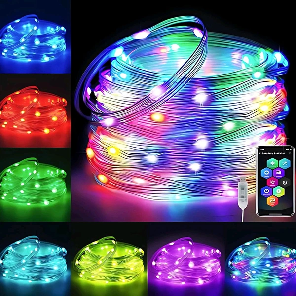 Ameeso 10 Meter, 100 LEDs | Led Lights for Decoration, Fairy Lights for Room Decora, Smart Bluetooth String Lights, Usb Operated
- 10 Mtr