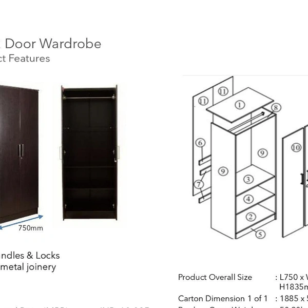 Typo 2 Door Wardrobe With Mirror
