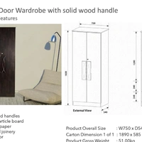 KELONE 2 DOOR Wardrobe - 2 door