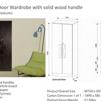 PANDIA 2 DOOR WARDROBE - 2 door