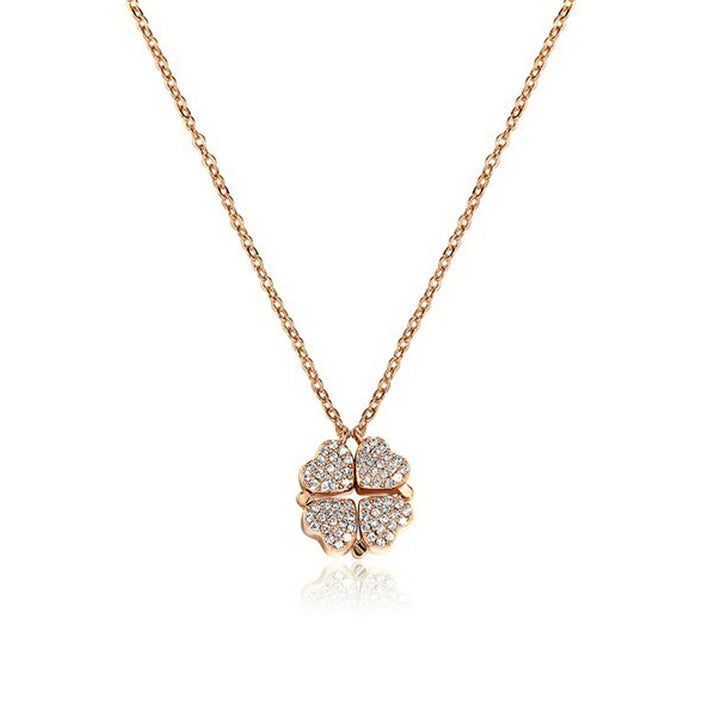Rose Quartz Medium Pendant Necklace in 18K Gold with Diamonds