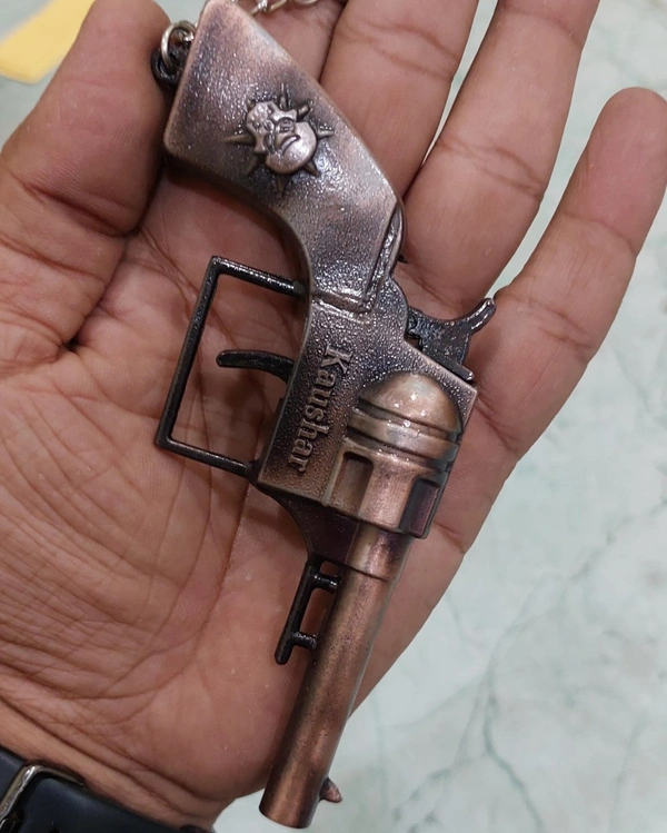 Metal Gun Keychain Big Size