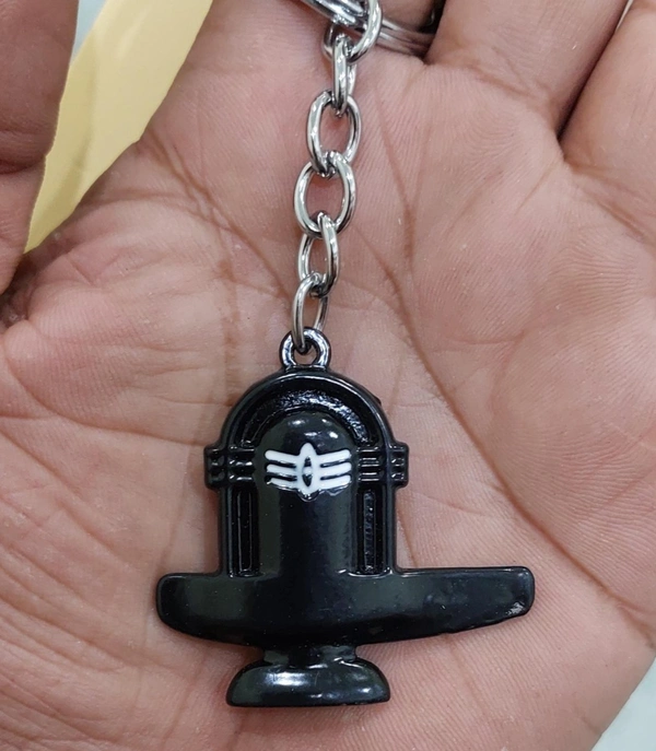 Shiva Linga Metal Keychain