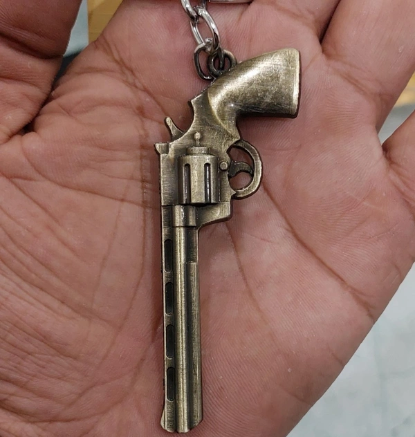 Magun Revolver Gun Metal Keychain