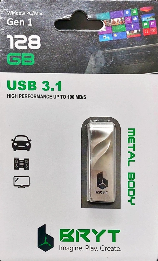BRYT 128GB PENDRIVE USB 3.1 METAL