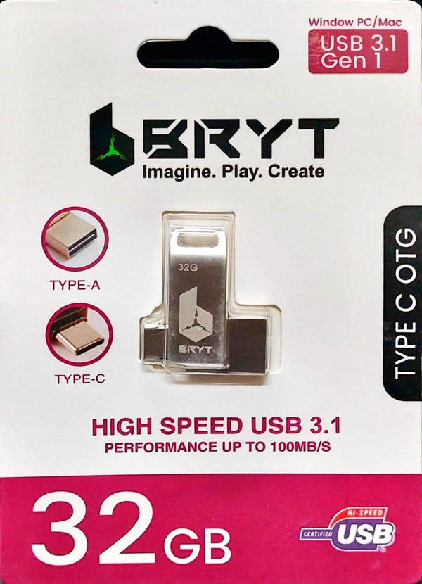 BRYT 32GB OTG TYPE C USB 3.1 METAL