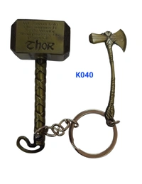 Metal keychain Thor Hammer And Axe (K040)