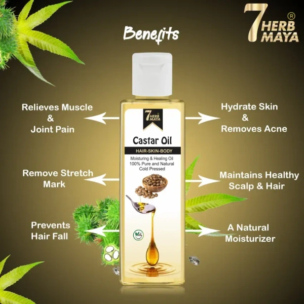 7HerbMaya.Shop 7Herbmaya Castor Oil Extra Virgin For baby Hair Oil