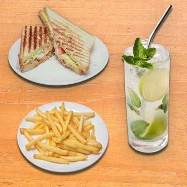 Veg Sandwich French Fries Mojito(CH)