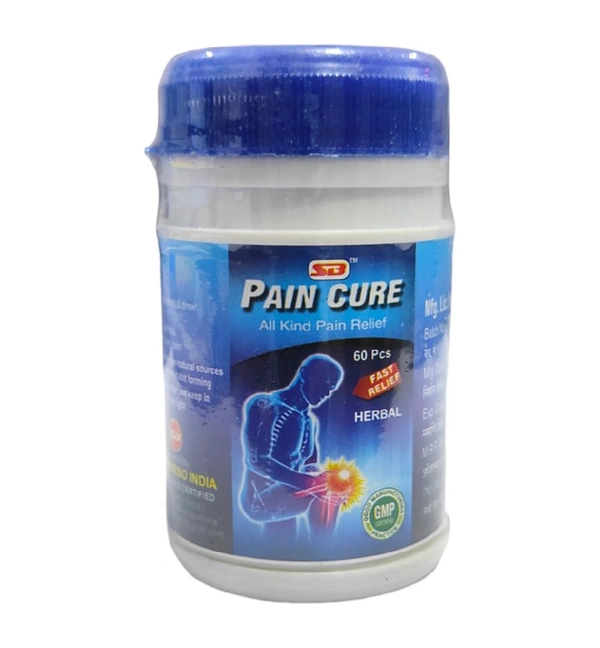 Pain Cure Tablets - 60 tab container, Blue
