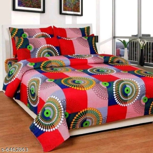 Trendy Cotton 100 X 90 Double Queen Beed Sheet - Red