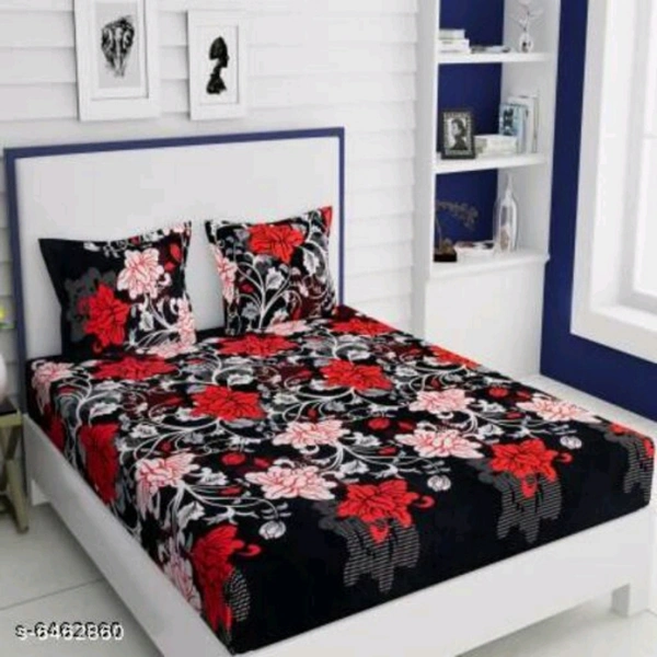 Trendy Cotton 100 X 90 Double Queen Beed Sheet - Black