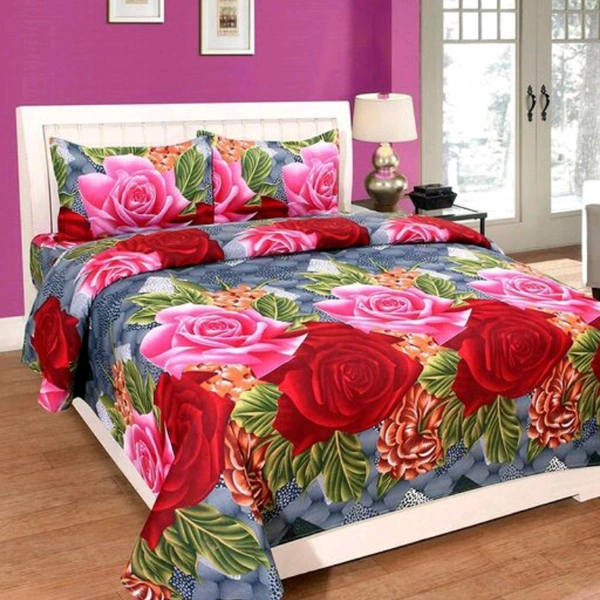 Trendy Cotton 100 X 90 Double Queen Beed Sheet - Pink