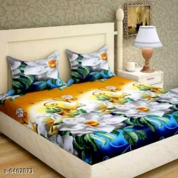 Trendy Cotton 100 X 90 Double Queen Beed Sheet - Multicolored [ Flower ] 