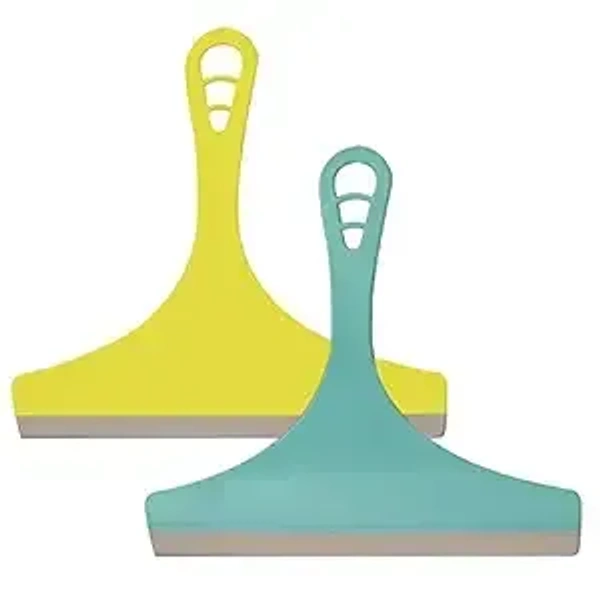 Kitchen Platform & Glass Squeegee Wiper All-Purpose Cleaning Windows Car Windshield Bathroom Mirrors Table Cleaner (Set of 2, Random Colours)