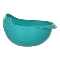  Food Strainer Colander, Fruit Basket, Pasta Strainer, Vegetable Strainer, Kitchen Sieve, Washing Bowl, Unbreakable, (Color May Vary), Plastic, 10 x 10 x 10 - 10L x 10W x 10H Millimeters, Pacific Blue