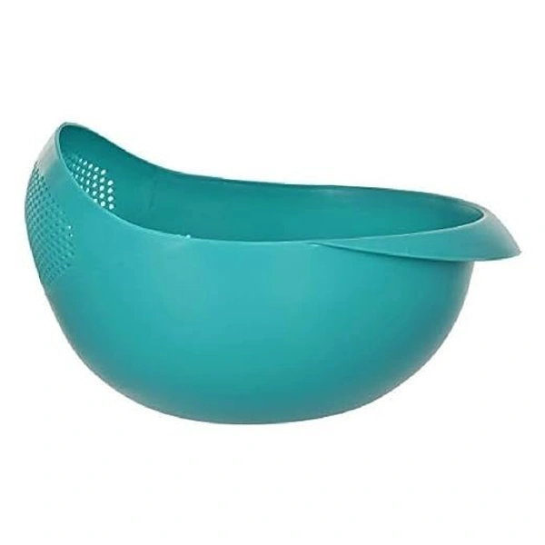  Food Strainer Colander, Fruit Basket, Pasta Strainer, Vegetable Strainer, Kitchen Sieve, Washing Bowl, Unbreakable, (Color May Vary), Plastic, 10 x 10 x 10 - 10L x 10W x 10H Millimeters, Pacific Blue