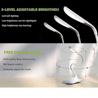 Study Lamp Rechargeable Led Touch On Off Switch Student Study Reading Dimmer Led Table Lamps White Desk Light Lamp(Plastic, Pack of 1) - Dimensions	40D x 40W x 20H Millimeters, White