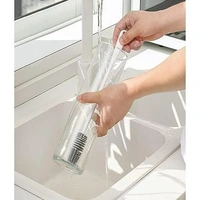 Bottle Cleaning Brush Silicone Long Handle for Baby Bottle, Water Bottle, Containers, Vase and Glass, Bottle Cleaner (Grey) - 12L x 10W x 15H Centimeters, Gray