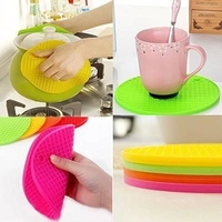 Round Silicone Trivets Mats for Hot Pots and Pans,Silicone Pot Holders,Multi Purpose Trivets Mats Heat Resistant Trivet Mat,Teapot Coaster (Pack of 4)