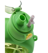 2 in 1 Sipper Water Bottle, Cartoon Water Bottle – Cue Bear Shaped Water Bottle with Straw & Strap, Cup Cute Double Drinking Water Bottles for Kids - 1 liters, Sulu