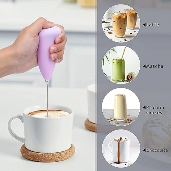 Portable Coffee Frother | Ideal for Mocktails, Coffee, Cappuccino, Lemonade, Milk Frothing | Handheld Coffee Foamer for Creamy Drinks On-The-Go - 20W x 3H Centimeters