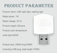Mini USB LED Light | Plug in Night Light Bulb | USB Light for Laptop | Portable USB LED lamp | Portable Car Bulb for Bedroom Bathroom & Kitchen Use (10 pcs) | - 40D x 30W x 30H, White