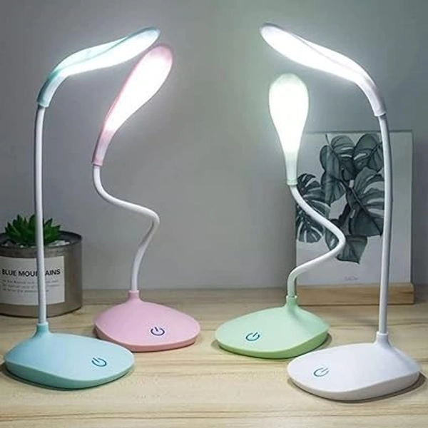 Study Lamp Rechargeable Led Touch On Off Switch Student Study Reading Dimmer Led Table Lamps White Desk Light Lamp(Plastic, Pack of 1) - Dimensions	40D x 40W x 20H Millimeters, White