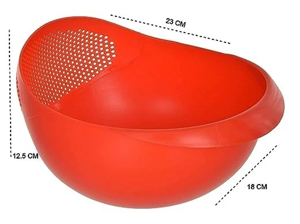  Food Strainer Colander, Fruit Basket, Pasta Strainer, Vegetable Strainer, Kitchen Sieve, Washing Bowl, Unbreakable, (Color May Vary), Plastic, 10 x 10 x 10 - 10L x 10W x 10H Millimeters, Pacific Blue