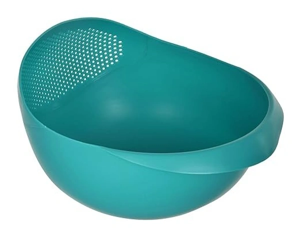  Food Strainer Colander, Fruit Basket, Pasta Strainer, Vegetable Strainer, Kitchen Sieve, Washing Bowl, Unbreakable, (Color May Vary), Plastic, 10 x 10 x 10 - 10L x 10W x 10H Millimeters, Pacific Blue