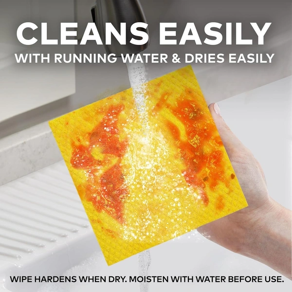 Sponge Wipe Resusable Kitchen Cleaning foam Cellulose wood Sponge- Easy to use, Multi- color & Biodegradable (pack of 5)