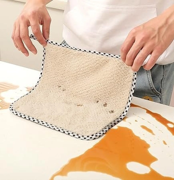 Microfiber Cleaning Cloths, 5 Pcs 25 x 25 cms Multi-Colour | Highly Absorbent, Lint and Streak Free, Multi -Purpose Wash Cloth for Kitchen, Car, Window, Stainless Steel, Silverware - 25L x 25W