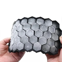 Flexible Silicone Honeycomb 37 Cavity Ice Cube Tray for Freezer Moulds Small Cubes Whiskey Fridge Bar Soft Ice Cube Tray -Pack of 1