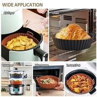 Air Fryer Liners I Round Silicone Basket Baking Tray I Pot with Ear Handles I Nonstick Reusable Heat Resistant I Air Fryer Basket - Multicolor (6.5 inch, Pack of 2) - 6.5 inch