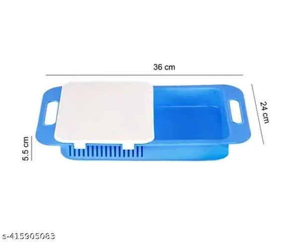 Chopping Board With Sliding Tray & Strainer | Vegetable Chopper for Kitchen