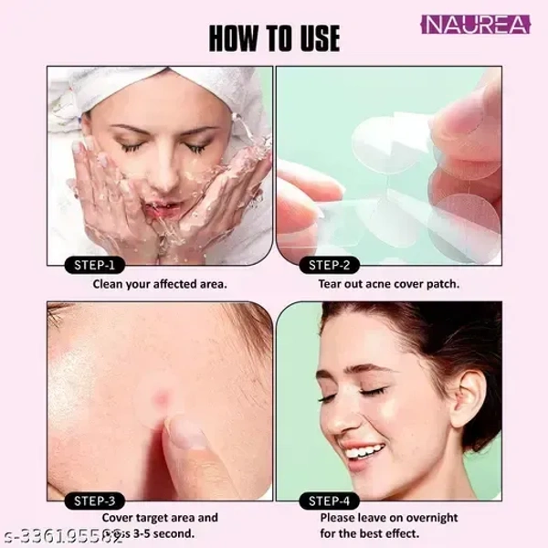 NAUREA Acne Pimple Patch - Invisible Facial Stickers cover with 100% Hydrocolloid, Pimple/Acne Absorbing patch (72 Dots)