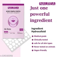 NAUREA Acne Pimple Patch - Invisible Facial Stickers cover with 100% Hydrocolloid, Pimple/Acne Absorbing patch (72 Dots)