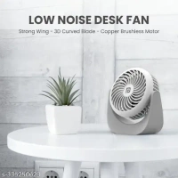 Portronics Portable Rechargeable Fan 360° Rotatable, 3D Curved Blade, Noiseless Design, 3 Speed Modes for Home, Desk, Office, Car & Outdoor(White) - Free Size, White